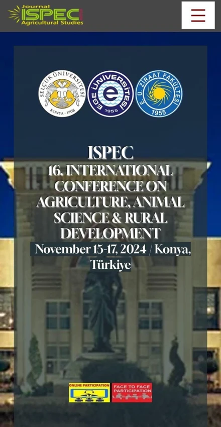 ISPEC 16. Uluslararası Tarım, Hayvancılık ve Kırsal Kalkınma Kongresi 